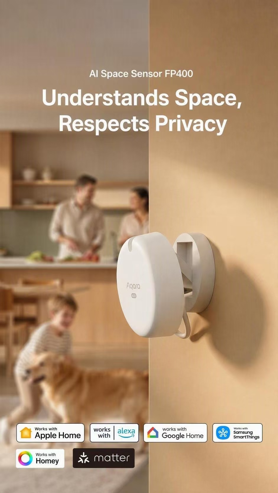 Smart Home Iot - Aqara FP400 AI Millimeter‑Wave Radar Presence