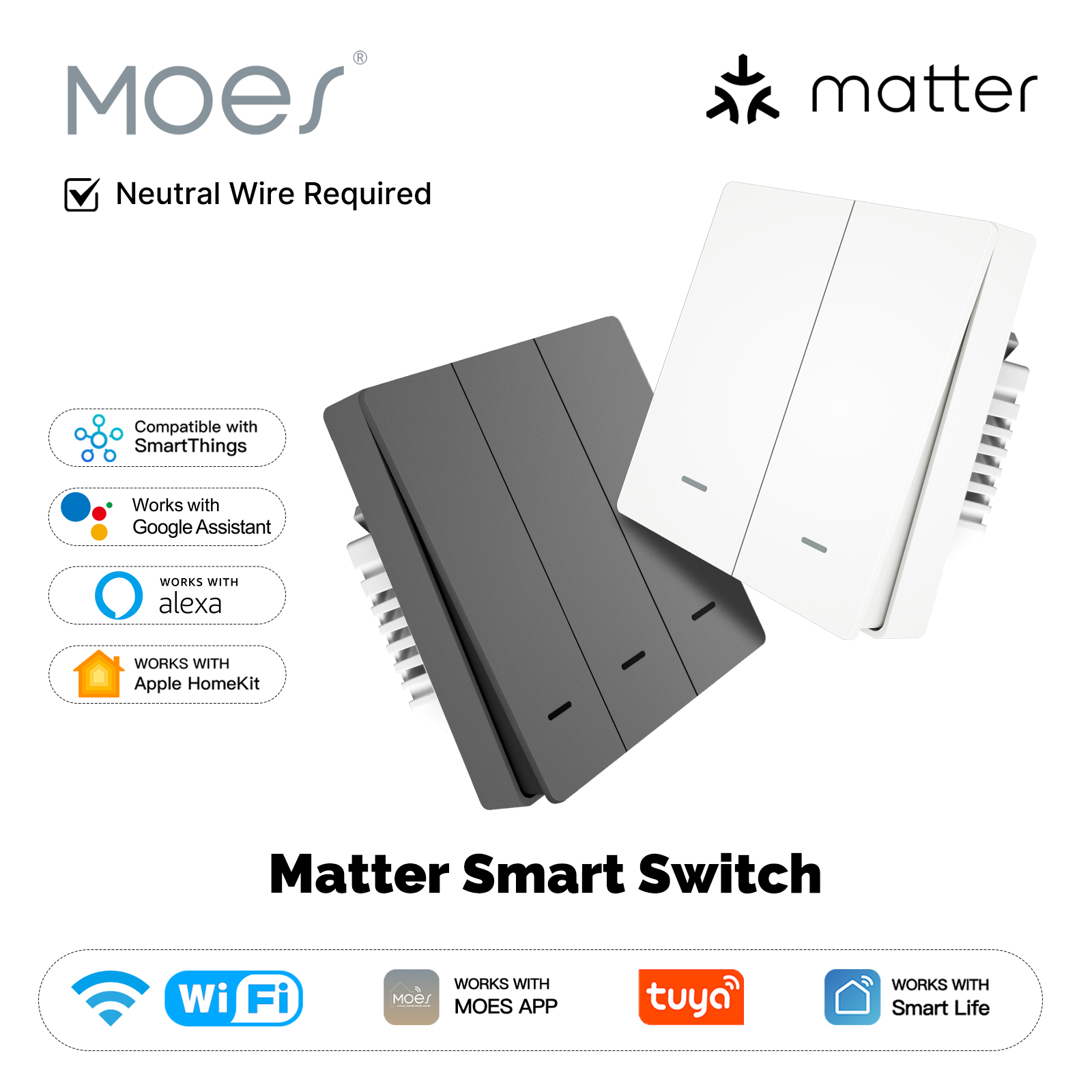 MOES Matter Tuya WiFi Smart Li - Smart Home Remote Control 评论和价格