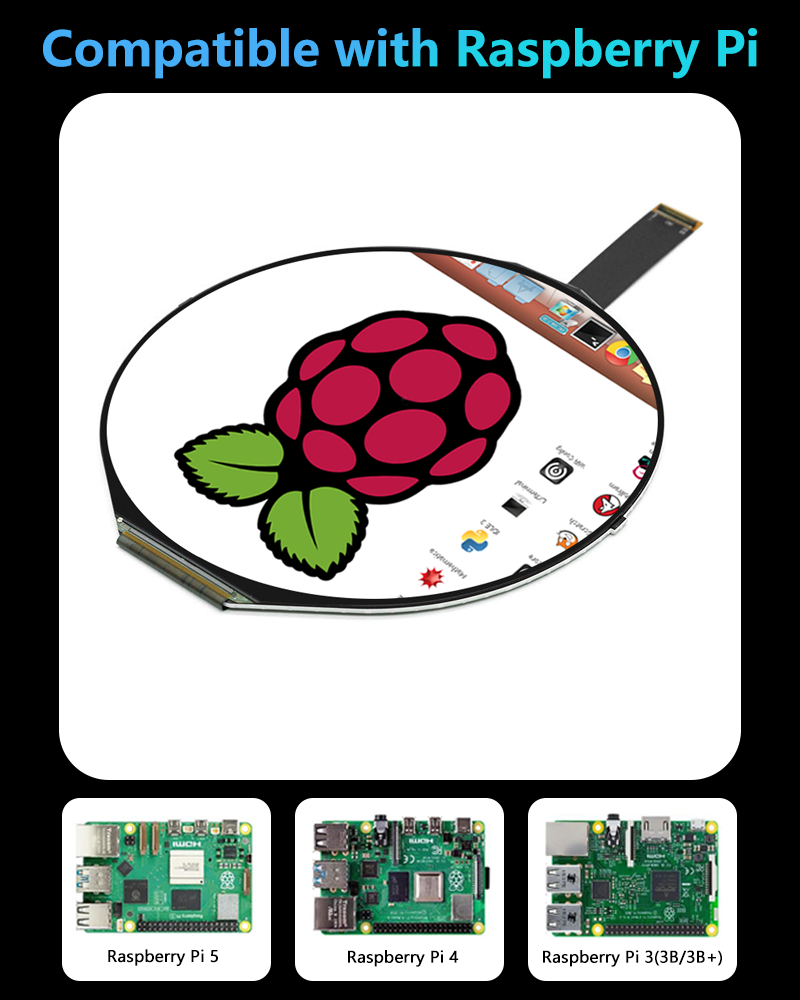 5 Inch IPS 1080*1080 Round Scr - Smart Home Raspberry Pi 评论和价格